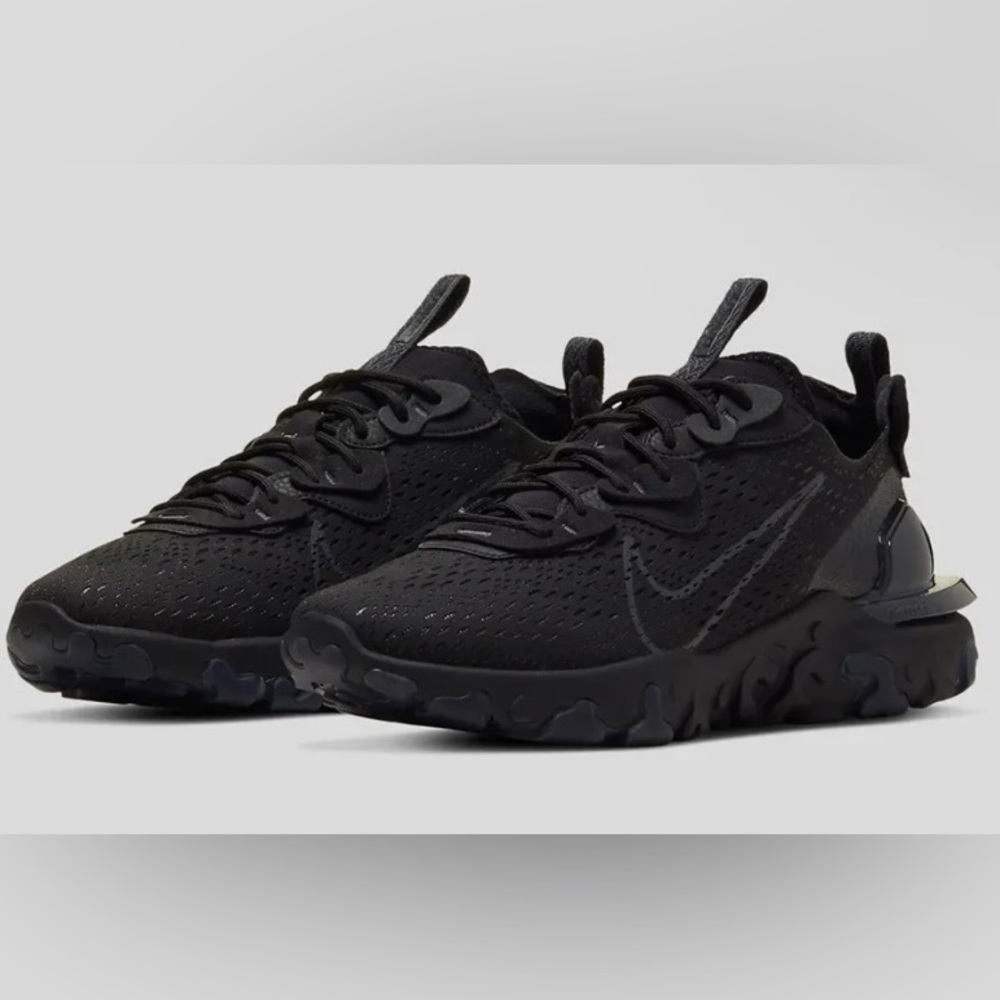 Size 12 - Nike React Vision Triple Black sneakers